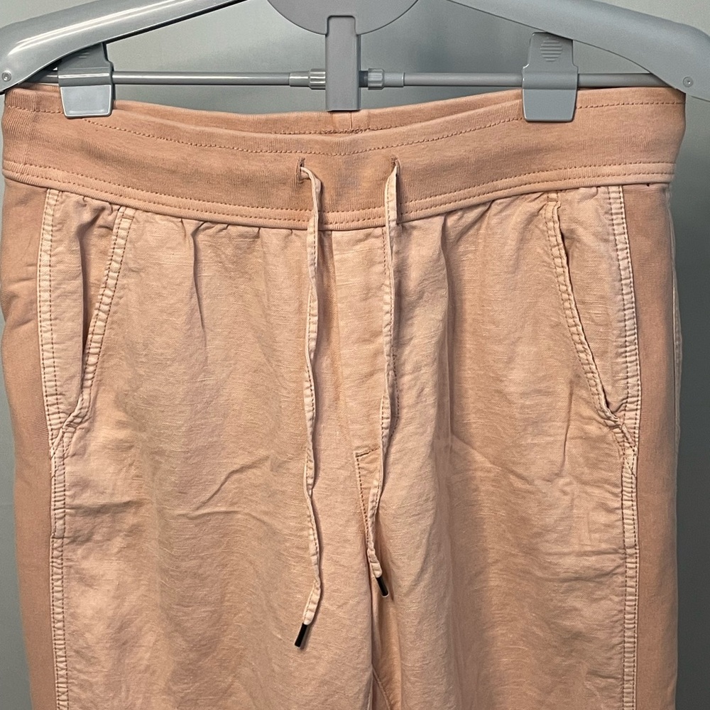 GAP Linen Cotton Joggers Womens Medium Peach Drawstring Relaxed Tapered Pants - Picture 2 of 8